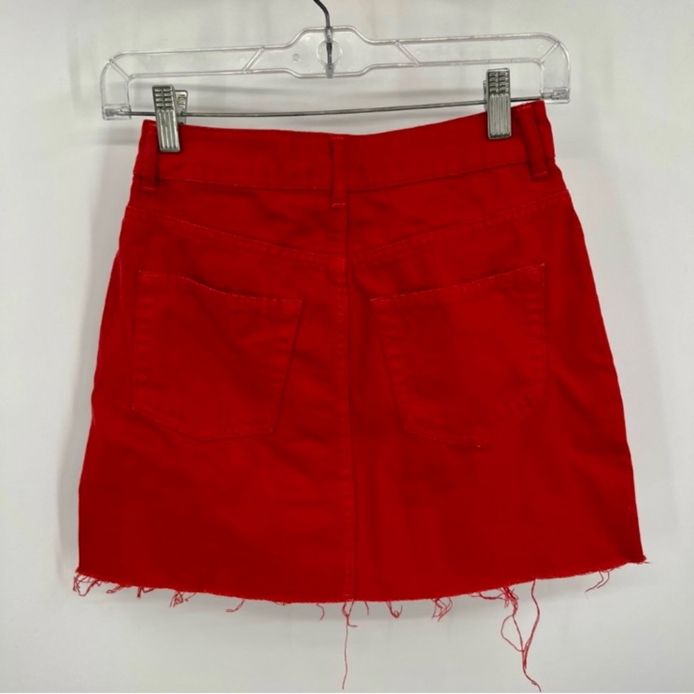 Topshop Red Mini Skirt with High-Waist Silhouette - Picture 3 of 3
